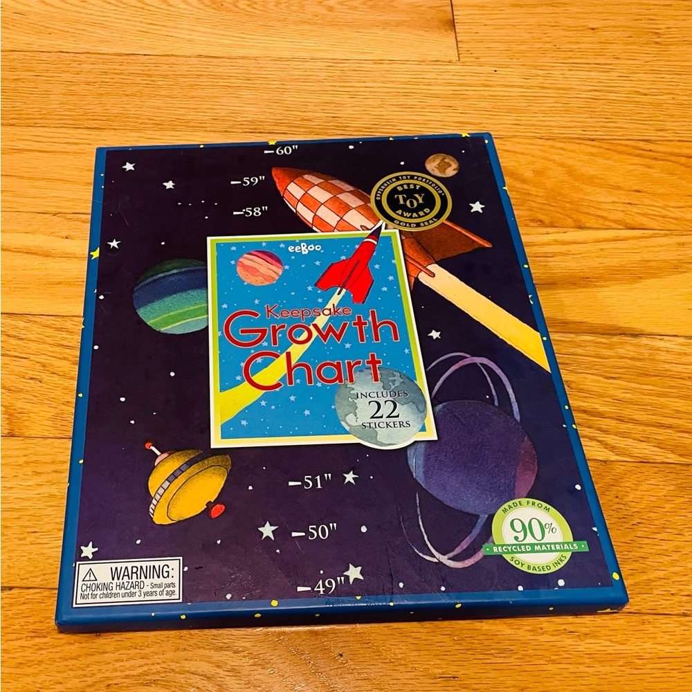 eeBoo Space Cosmic Growth Chart with 22 stickers Best Toy Award